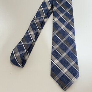 PRONTO UOMO Platinum MEN'S BLUE/GRAY PLAID MEN'S NECKTIE-NWT